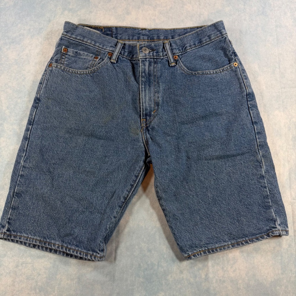 Levi's 505 Regular Fit Denim Shorts Mens 32 Blue Good Mid Wash Cotton